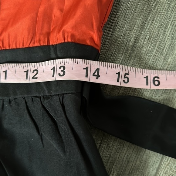 Anthropologie dress burnt orange black gray size 2 Barbie core silk - Picture 11 of 14